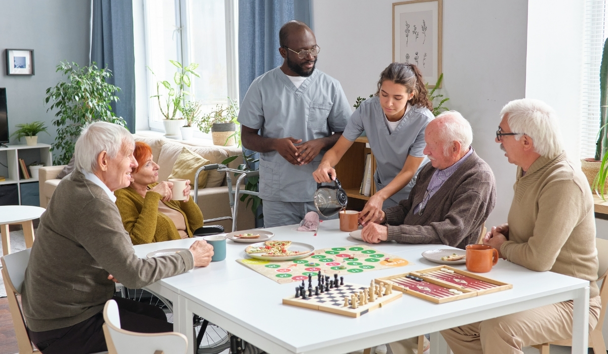 A modern nursing home in Cairo providing specialized elderly care in a comfortable and safe environment.